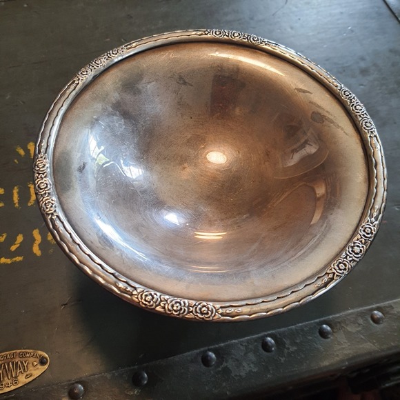 Antique Camille International Silver Co 6040 Compote Pedestal Dish Floral Patter - Picture 2 of 8